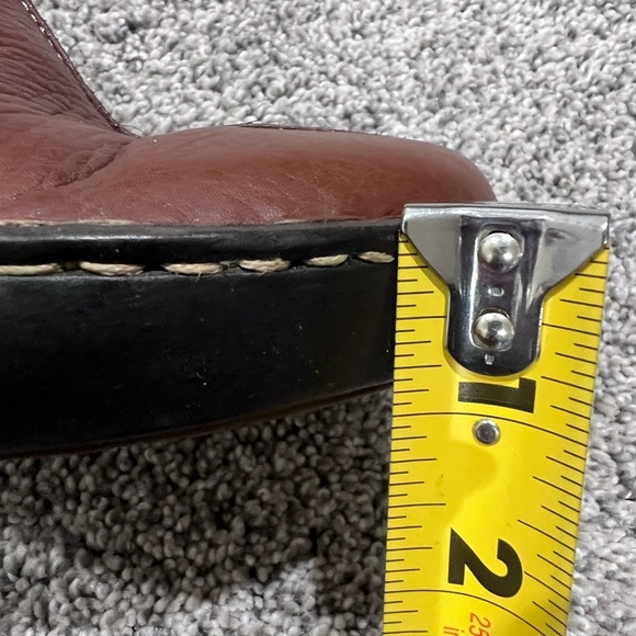 BORN Shoes Womens 8 Brown Platform Wedge Leather Clogs Mule Cottagecore Slip On - Picture 10 of 13